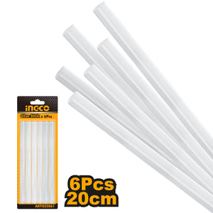 Силиконови пръчки за топло лепене INGCO, Ø 11.2mm x 20cm, 6 броя AKTGS2061