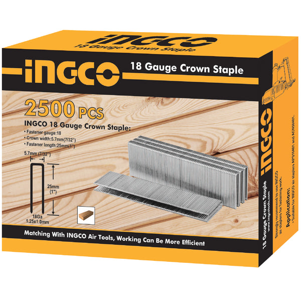 Кламери за такер INGCO, 25 x 5.7 мм, 2500 бр AST18251