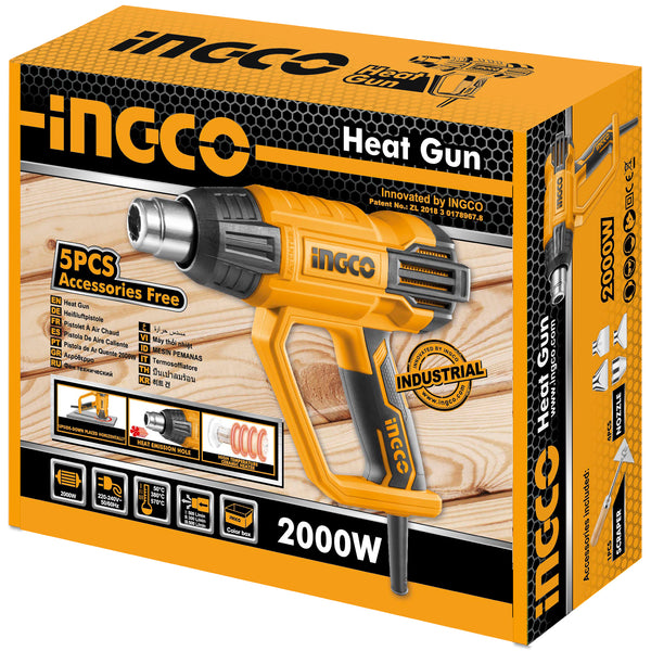 Пистолет за горещ въздух INGCO Industrial, 2000 W, 570 °C HG200028