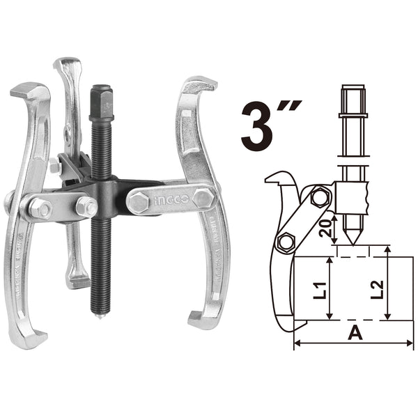 Скоба за лагери трираменна INGCO INDUSTRIAL, 3" HGP08033