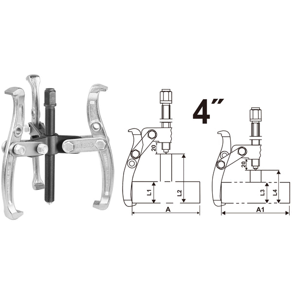 ТРИРАМЕННА СКОБА ЗА ЛАГЕРИ 4" INGCO HGP08034