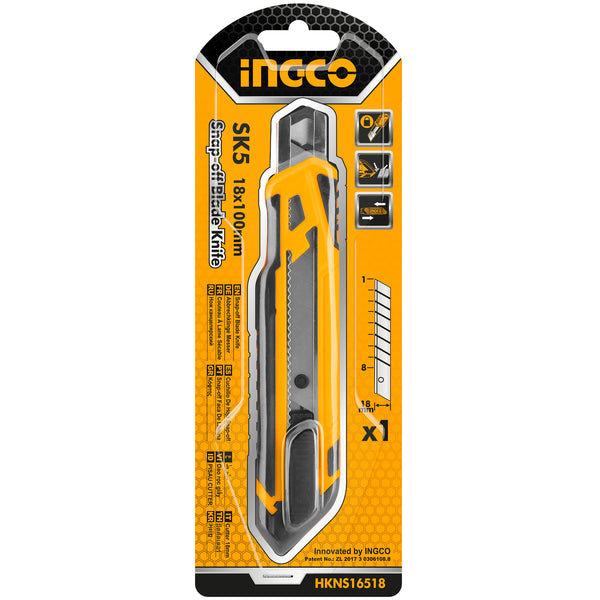 Макетен нож INGCO, SK5, 18 х 100 мм HKNS16518