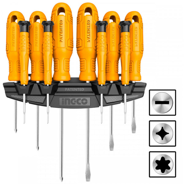 Комплект отвертки с държач INGCO , SL, PH, 10 части HKSD1058