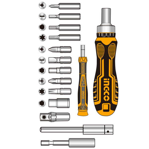 Комплект отвертка с тресчотка и битове, INGCO, 55 части HKSDB0558