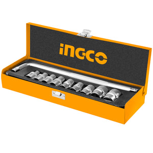 Комплект вложки, метален куфар, INGCO INDUSTRIAL, 1/2", 10 части HKTS12101