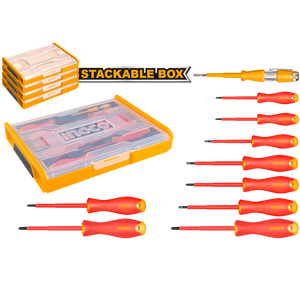 Комплект VDE отвертки в кутия - органайзер INGCO INDUSTRIAL, 10 части HKTV01S101