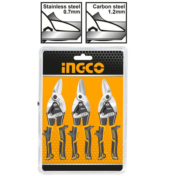 Комплект ножици за ламарина INGCO, 250 мм, 3 броя HTSNK0110