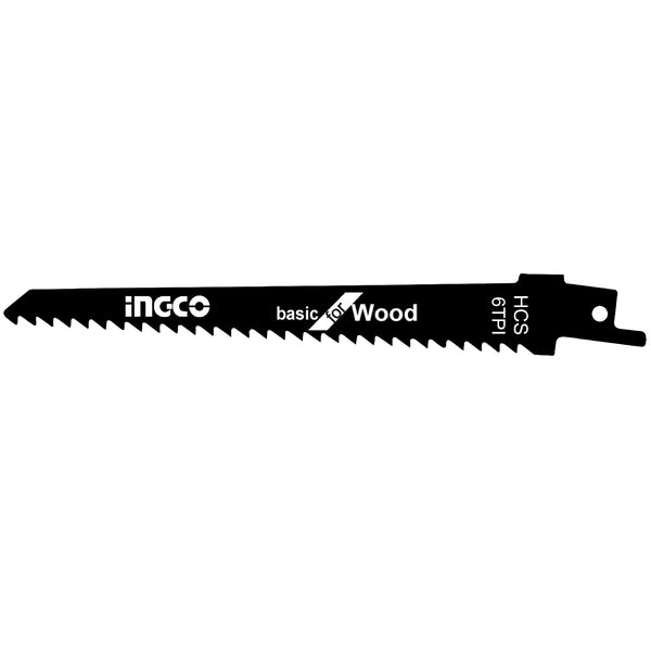 Нож за саблен трион INGCO, HCS, дърво, 6TPI, 2 бр SSB644D